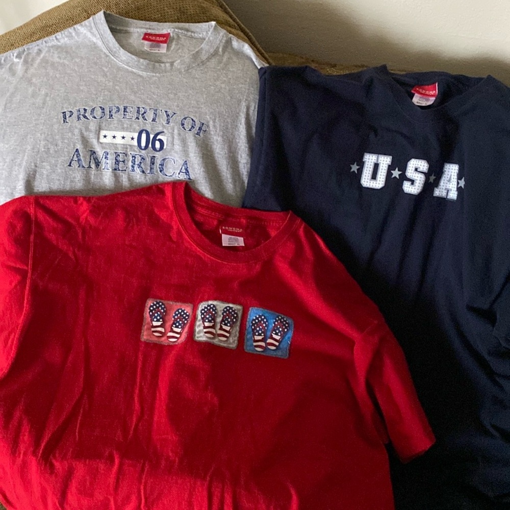 Set of 3 XL womens Patriotic T-Shirts
